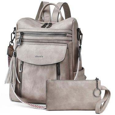 Imagem de Mochila Shrie Fashion Leather para mulheres, preta