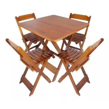 Imagem de Kit Mesa 70X70 Com 4 Cadeiras - Mobihome, MEL