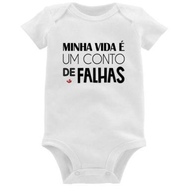 Imagem de Body Bebê Minha vida é um conto de falhas - Foca na Moda, Branco, GG