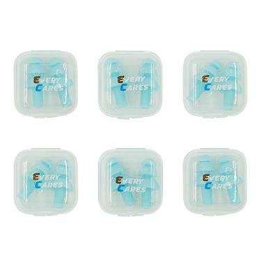 Imagem de Todos os plugues de silicone para natação, 6 pares, confortável, à prova d'água, protetores de ouvido para natação, Ligth bule