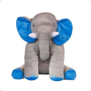 Imagem de Almofada Travesseiro Elefante Brinquedo de Pelúcia Naninha (Cinza Azul)