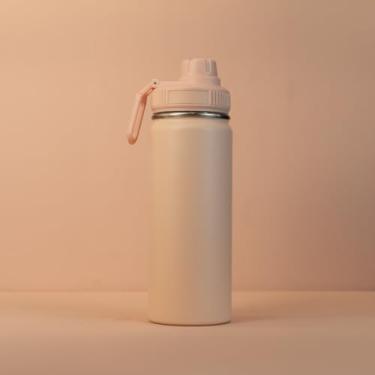 Imagem de Garrafa Térmica de 570ml em Aço Inox com Parede Dupla Tampa Rosqueável Anel de Silicone (PÊSSEGO)