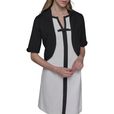 Imagem de KARL LAGERFELD Vestido feminino curto de manga curta, Preto, GG