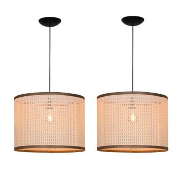 Imagem de Kit 2 Pendente Lustre Luxo Palha Indiana