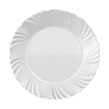 Imagem de Jogo Kit 12 Prato Raso Opaline Pétala 25,5cm Redondo Duralex Vidro Tem