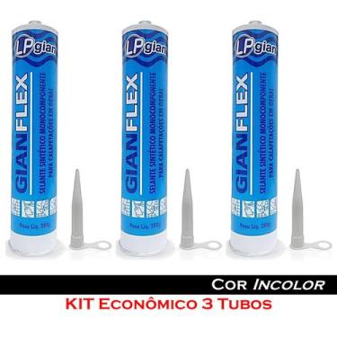 Imagem de 3 Selante Adesivo Cola Gian Flex para Farol / Lanterna / Bau - Cor Inc