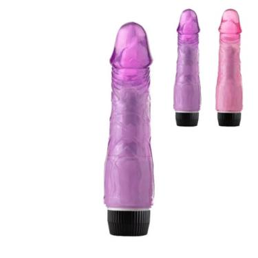 Imagem de Pênis Realístico Em Jelly Com Vibro 18,5 X 4 Cm Orgasmos Intenso e Seguro Casais e Solo [ROXO]