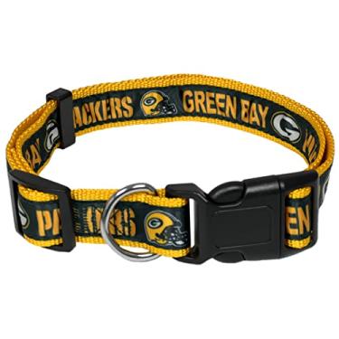 Imagem de Pets First Coleira PET licenciada NFL Green Bay Packers, média - resistente, forte e durável. Disponível em 31 times de futebol americano e 4 tamanhos