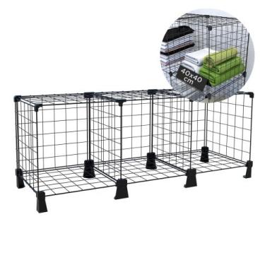 Imagem de Estante Multiuso para Livros Discos de Vinil LPs 3 Nichos 40x40cm Prat