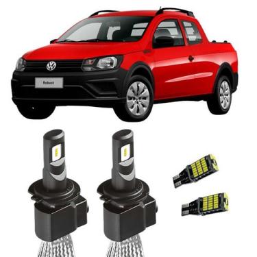 Imagem de Lampada Super LED H4 6000K Com Pingo T10 Saveiro 2006 A 2016 - Ray-X