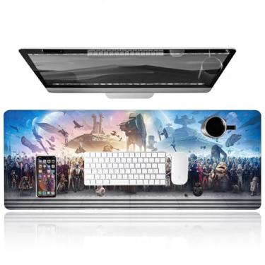 Imagem de Mouse pad RGB XGG Vader-Yoda-Luke, mouse pad para jogos extra grande para notebook, 12 modos de iluminação e mouse pad base de borracha antiderrapante, tecido suave, teclado de computador e mouse pads combo para jogos 35,4 x 15,7