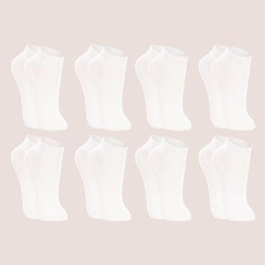 Imagem de Kit 8 Pares Meia Kids Lupo Cano Curto Unisex Original, Branco, 30 a 36