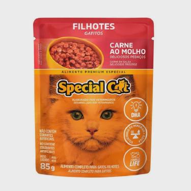 Imagem de Kit 12 Sachês Special Cat Filhote Sabor Carne ao Molho