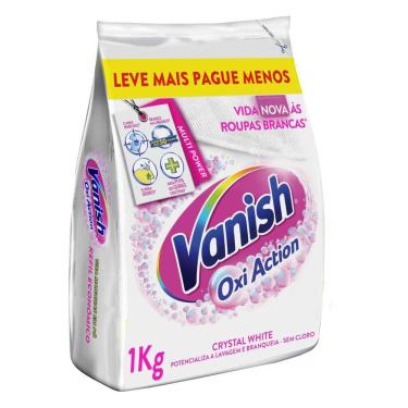 Imagem de Tira-Manchas em Pó Branqueador Vanish Oxi Action Crystal White 1kg Refil Econômico