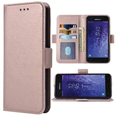 Imagem de Capa de telefone para Samsung Galaxy J7 Star J 7 Crown 7J Refine 2018 J7V V 2ª geração Folio Flip Wallet Case, compartimentos para cartão de crédito de couro PU com compartimento para cartão de