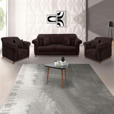 Imagem de Kit 2 Poltronas E Sofá 2 Lugares 1,80m Marrom Café