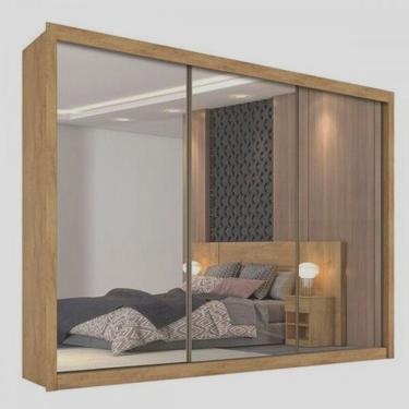 Imagem de Guarda Roupa Braga 3 Portas 3 Espelhos Amendoa Europa Móveis