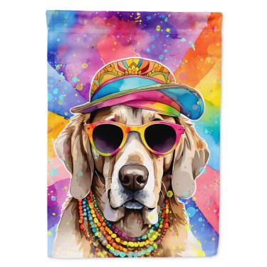 Imagem de Caroline's Treasures Weimaraner Hippie Dawg Bandeira da Casa Grande Varanda Manga Pólo Decorativo Exterior Jardim Banner Arte Pendurado na Parede, Poliéster, Tamanho da Casa, Multicolorido