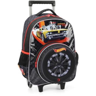 Imagem de Mochila Infantil Com Rodinha Hot Wheels G Preta 107106