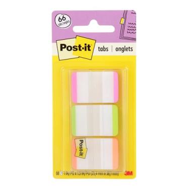 Imagem de Marcadores de página Post-it 686L-PGO, rosa, laranja e verde, 66 marcadores