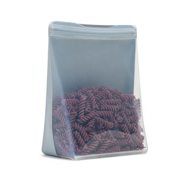 Imagem de W&P Bolsa de armazenamento reutilizável de silicone Porter, sanduíche (1,5 g em pé), ardósia, recipiente de armazenamento de alimentos, seguro para micro-ondas e lava-louças, fácil limpeza