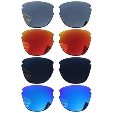 Imagem de Acefrog Lentes de reposição polarizadas de 1,8 mm para óculos de sol Oakley Frogskins Lite OO9374, material atualizado, policarbonato 4 pares preto escuro + prata estrela + céu de inverno + laranja
