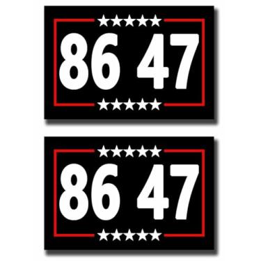 Imagem de Pacote com 2 86 47 Anti Trump 8647 Anti MAGA Ímã de carro Auto caminhão geladeira decalque magnético para-choque ímã