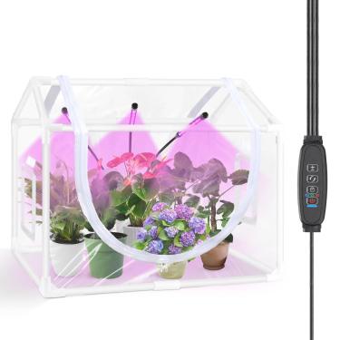 Imagem de Vercome Mini Estufa Interna Com Luz De Cultivo, 65 Cm C X 40 L 50 A, Kit Estufas Mesa Em Liquidação, Porta Zíper E Capa Pvc Para Plantas Interior Início Sementes