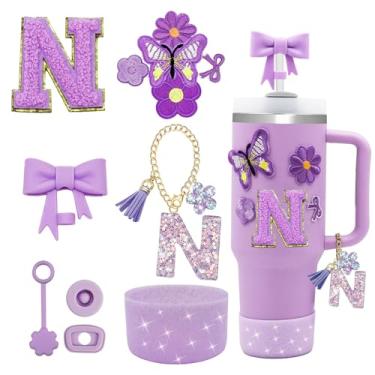 Imagem de XIANGYUAN Conjunto de 12 peças de acessórios para copo Stanley Cup 850 g 1,134 g copo com alça, incluindo capa de canudo de silicone e bota, tampa à prova de derramamento, pingentes Stanley, pingente