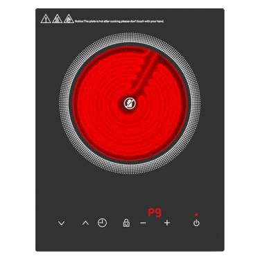 Imagem de PORFRITOR Fogão Elétrico De Um Queimador, Fogão Elétrico 110V 1800W Com Controle De Toque Led, Fogão Portátil Com 9 Níveis De Potência, Temporizador De 4 Horas, Trava De Segurança, Proteção Contra S