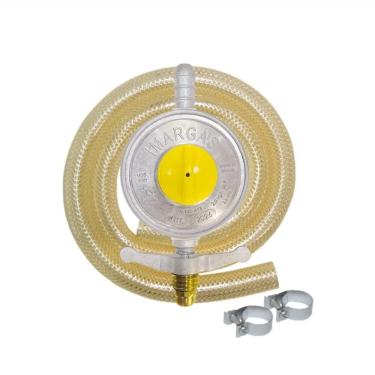 Imagem de Kit Regulador de Gás Completo Baixa Pressão 2kg com Válvula, Mangueira 1,25m e 2 Abraçadeiras - Imar