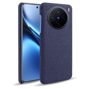 Imagem de Capa para vivo X200 5G,Capa desenhada em lona,Case Protetora Ultrafina com Empunhadura Macia,Design em Tecido Antichoque e Antiarranhões-Blue