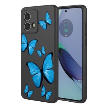 Imagem de KOARWVC Capa de telefone para Moto G84, Motorola G84 XT2347 capa fofa com estampa de borboleta design fino protetor macio TPU bumper capa de telefone para Motorola Moto G84 borboleta preta