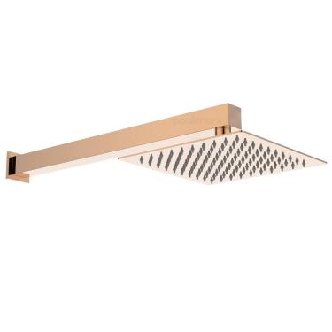 Imagem de Ducha Chuveiro 20x20 Slim Gás Solar Rose-Gold Luxo Metal PMX