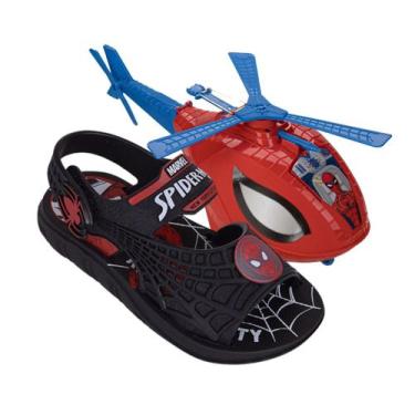 Imagem de Sandalia Infantil Grendene Kids Homem Aranha 23064 Com helicóptero de 