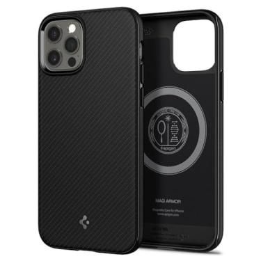 Imagem de Spigen Capa Mag Armor Protectada para Apple iPhone 12 / iPhone 12 Pro (2020) Compatível com Magsafe - Preto Fosco