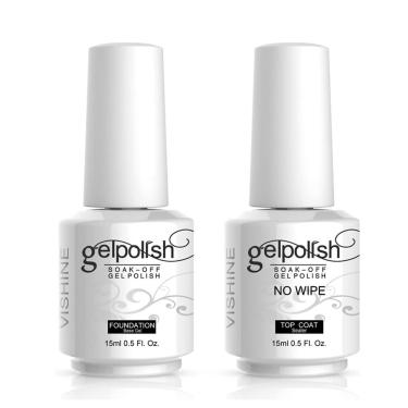 Imagem de Conjunto de verniz para unhas Vishine Base Coat 15 mL + No Wipe Top Coat 15 ml