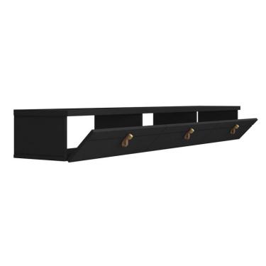 Imagem de Rack Suspenso para TV até 65 Polegadas Line 3 Portas Preto 180 cm