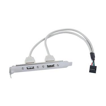 Imagem de uxcell a13121900ux0279 Expansão 2 Portas Hub USB 2.0 para 9 Pinos Header Placa Principal Suporte Plástico, Metal