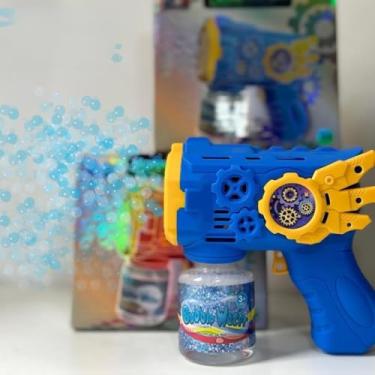 Imagem de Máquina Lança Bolha De Sabão, Automática, Colorido, Brinquedo Infantil, Azul Vermelho, 50ML (Azul)