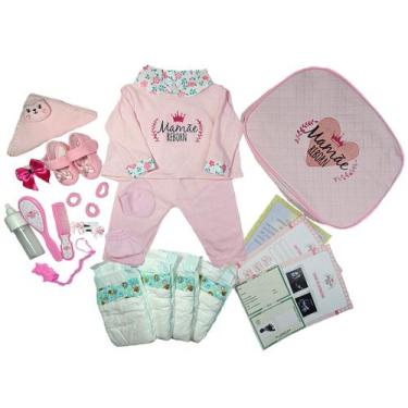 Imagem de Enxoval Boneca Bebê Reborn-25 Acessórios Rosa Claro - Mamãe Reborn