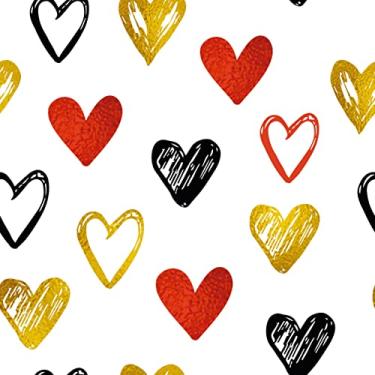 Imagem de Papel De Parede Adesivo Quarto Infantil Teen Coração Vermelho Gold 3m