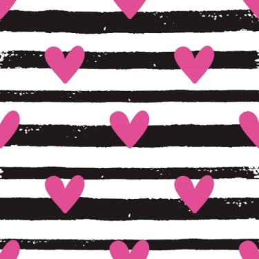 Imagem de Papel De Parede Adesivo Coração Vinil Teen Infantil Quarto 12m