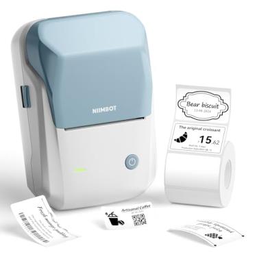 Imagem de NIIMBOT Máquina de etiquetas B1 com fitas, impressora térmica portátil de 5 cm para casa, escritório, escola, pequenas empresas, endereço, roupas, artesanato, varejo, suporta smartphones e PC