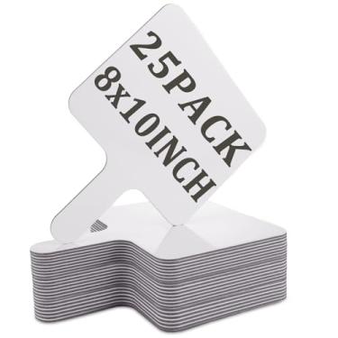 Imagem de Acrux7 Pacote com 25 pás apagáveis a seco 25,4 cm x 20,3 cm, pás de quadro branco de dupla face, pequenas pás de resposta apagáveis a seco para sala de aula, ensino, leilão, escritório, reunião, festa