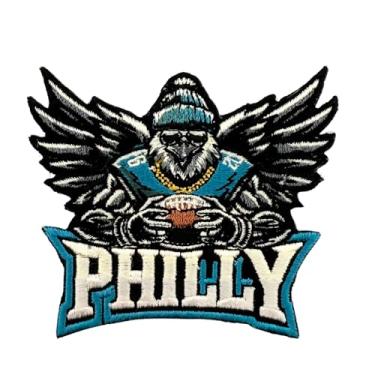 Imagem de Siam Accs Rugby Fans American Football Philly Logo Patch bordado time favorito dos fãs de futebol americano, passar a ferro, costurar, para roupas, mochilas, jeans, motocicleta, jaquetas