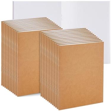 Imagem de Paper Junkie Cadernos de papel Kraft em branco, pacote com 24 - A6 10 x 15 cm, marrom, sem forro, cadernos em branco a granel para crianças - Cadernos de natureza e blocos de esboço para crianças