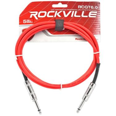 Imagem de Rockville RCGT6.0R 1,8 m TS para instrumento TS 1/4" - Vermelho 100% cobre