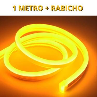Imagem de KIT 1 a 10 Metros Mangueira Fita LED Neon Flex Ambar + Rabicho - LED F