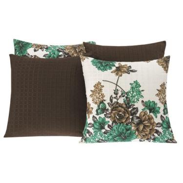 Imagem de Kit Almofada Decor 45X45cm 4 peças texturizado com enchimento Estampa 
